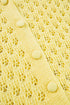 Yellow Pointelle Knit V Neck Sweater Cardigan